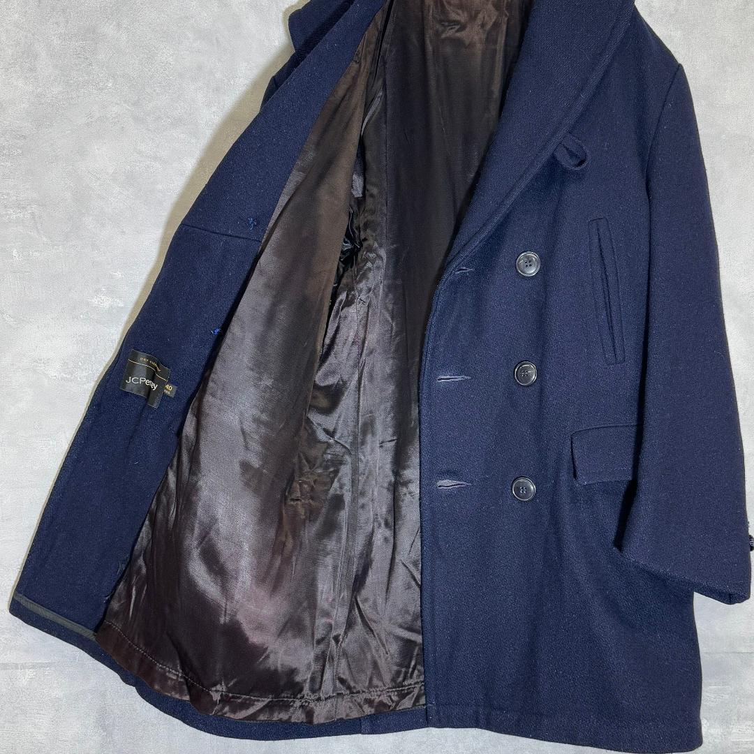 70s vintage JCPenney ネイビー ウールコート DM1093