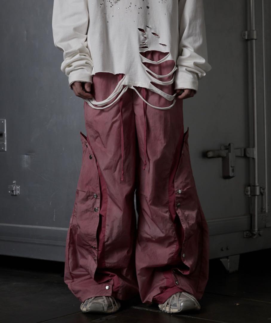 GRANCY】Button Layered Design Nylon Pants / ボタンレイヤード