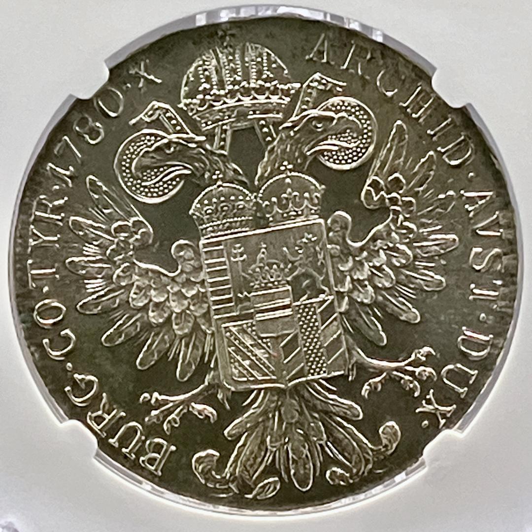 1780年銘 オーストリア ターラー銀貨 NGC PF68 CAMEO