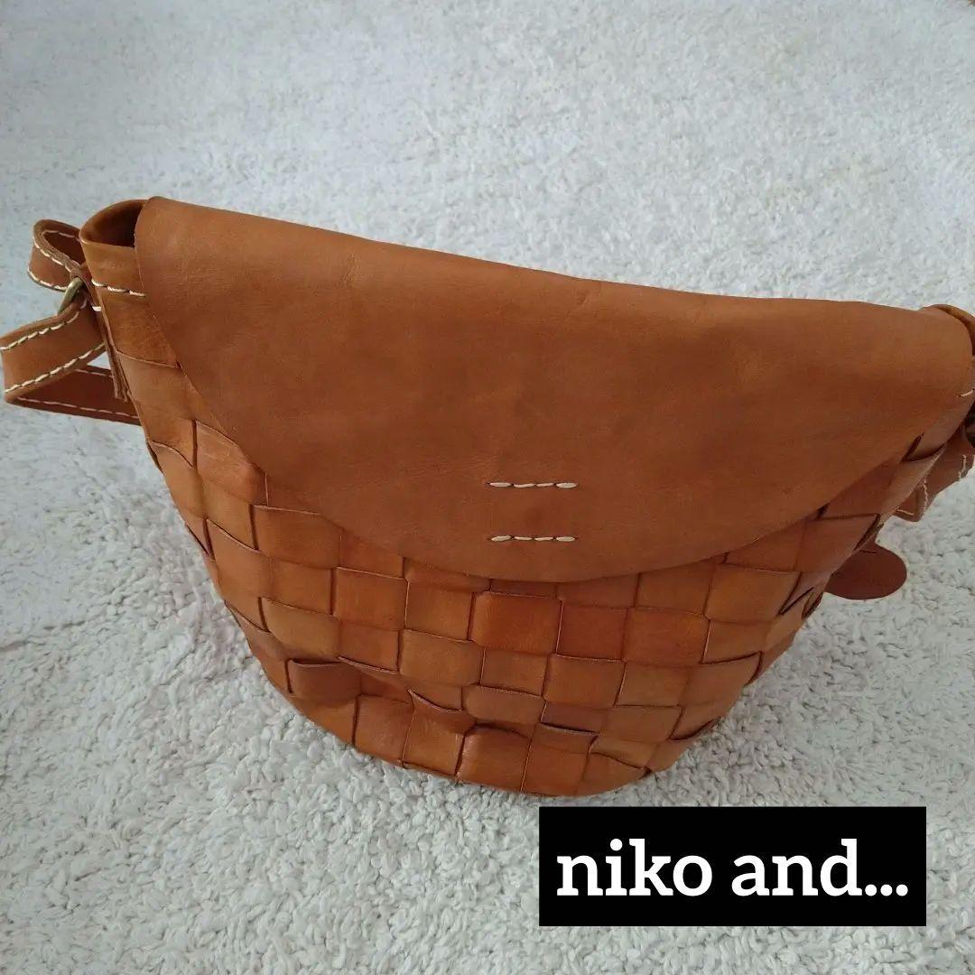 新品 ニコアンド レザーバック キャメル