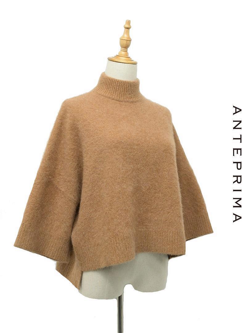 HGA-W030/美品 ANTEPRIMA セーター フォックス 38 ブラウン