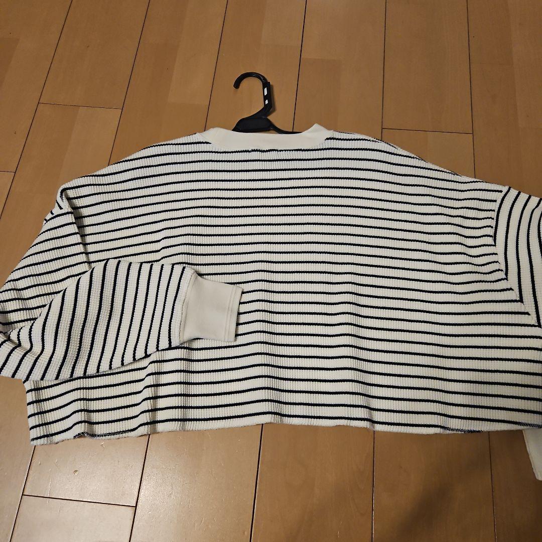 クラネ THERMAL CROPPED TOPS ボーダー ショート丈