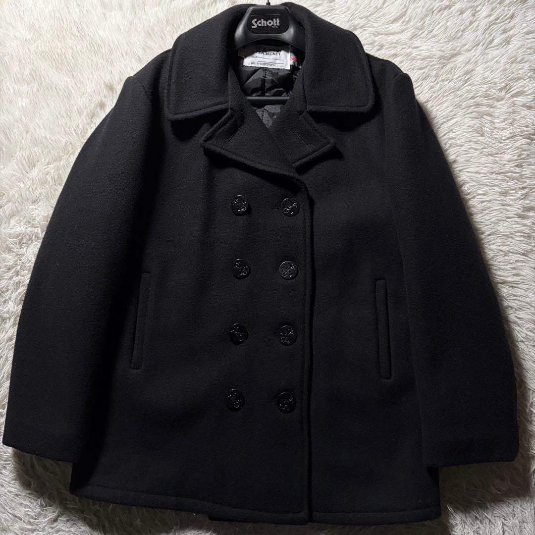 42サイズ✨schott ピーコート 740 ネイビー キルティング USA製 42サイズ✨schott ピーコート 740 ネイビー キルティング USA製