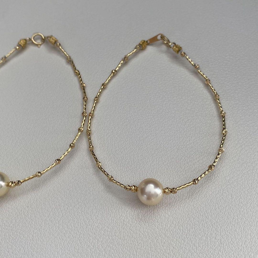 Akoya真珠ルル通ブレスレット 8〜8.5mm 18K金 17.5cm