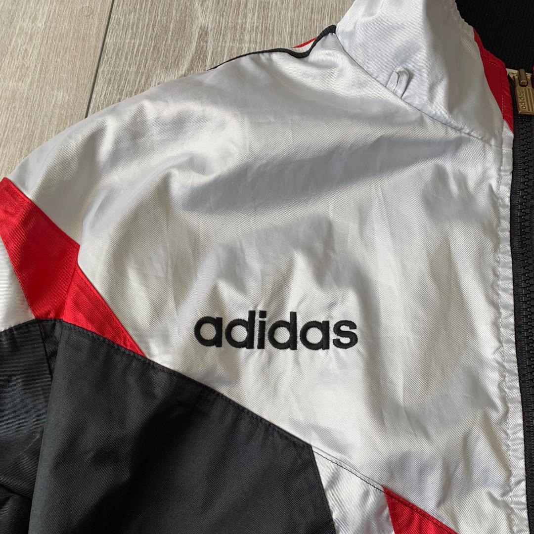 adidas デサント製 ナイロンジャケット ナイロンパンツ セットアップO