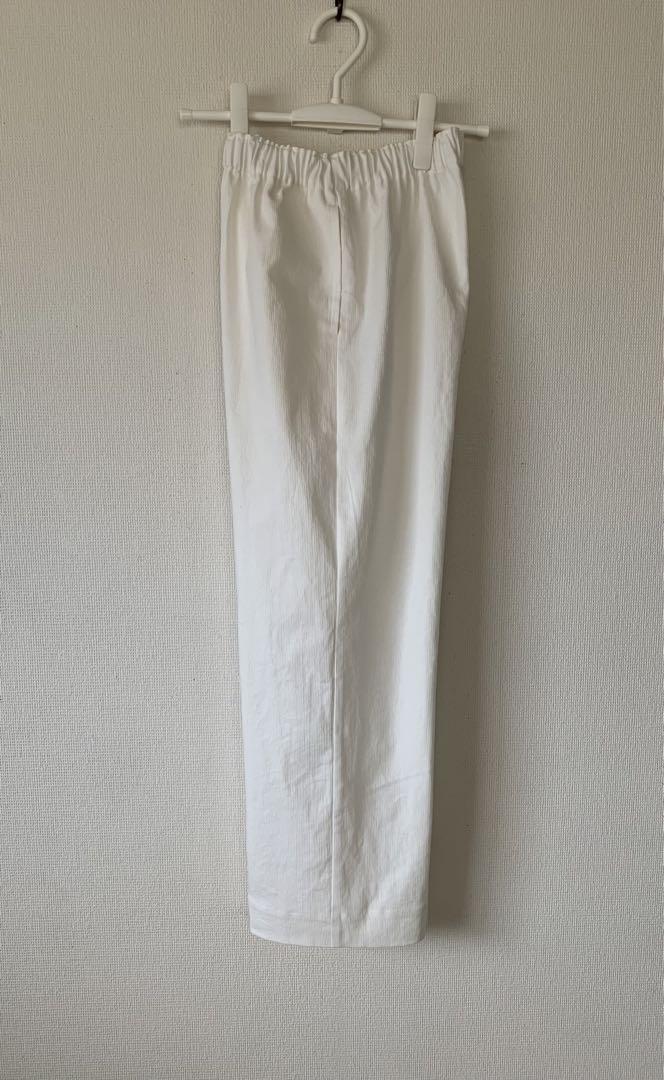 ハンドメイド　夏の白い ワイドパンツ　コットン100%
