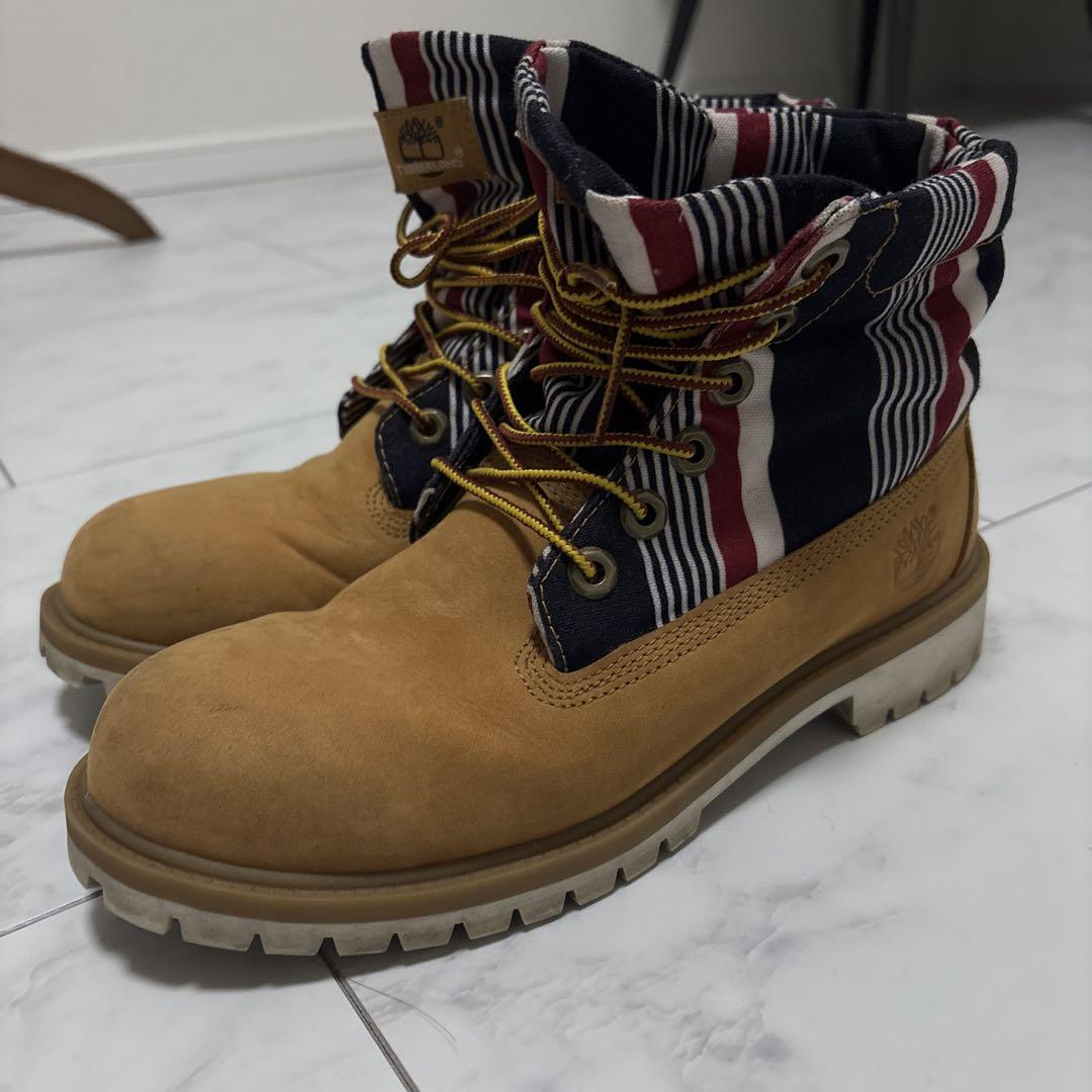 美品Timberland ベージュ スエード ハイカット ワークブーツ