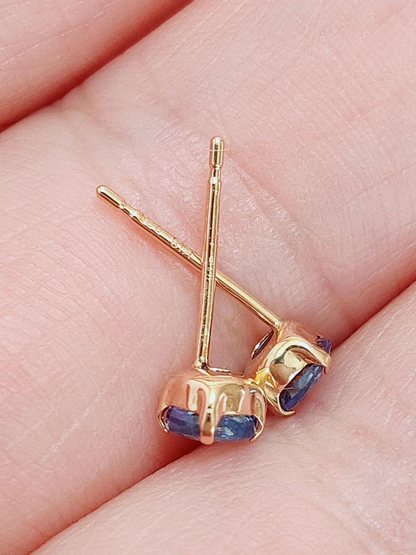 未使用品 k18 天然タンザナイト ピアス