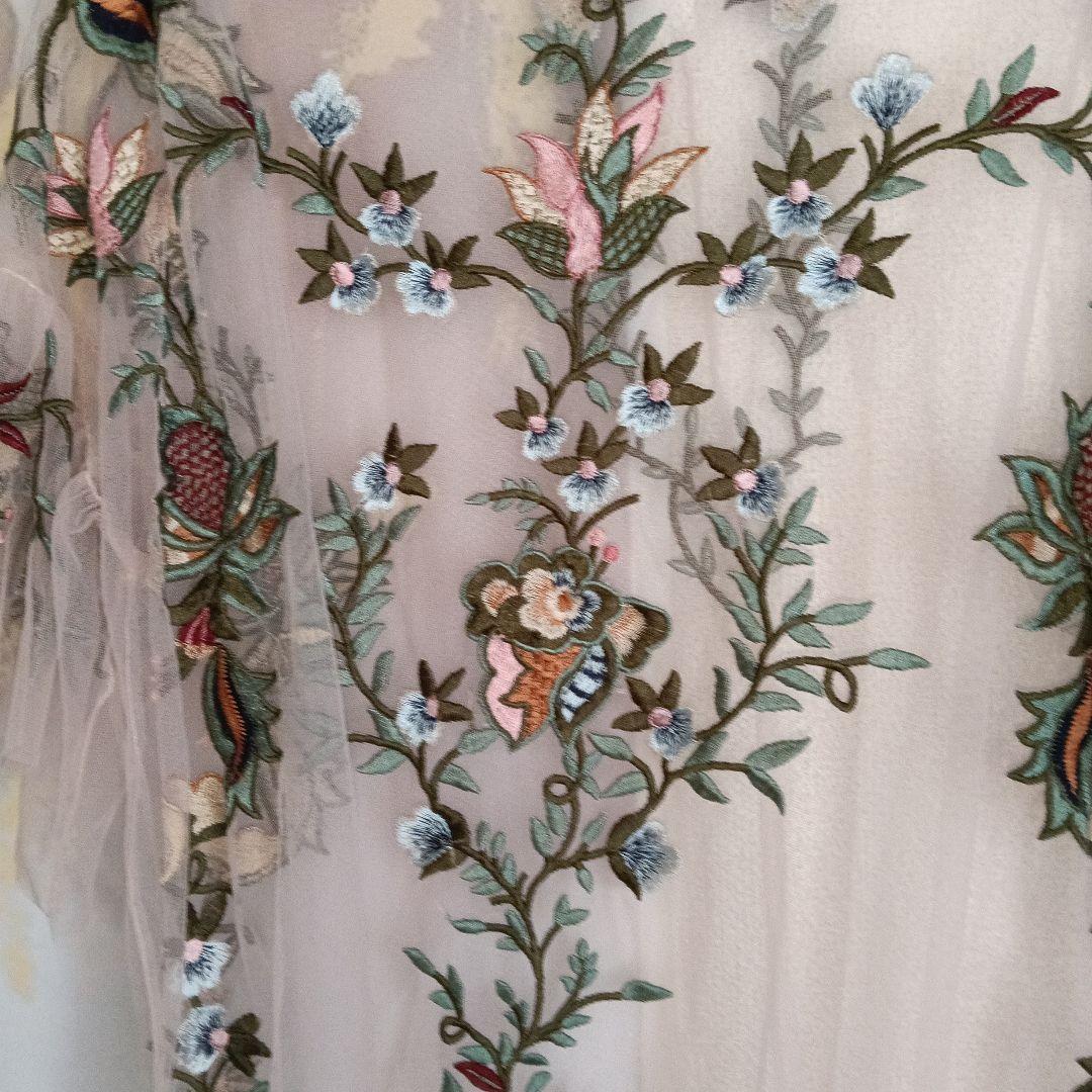 ZARA 刺繍シースルトップス 刺繍シアートップス ピンク - メルカリ