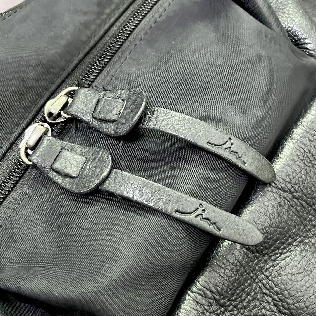 美品 センソユニコ 慈雨 ショルダーバッグ 2way ナイロン 牛革