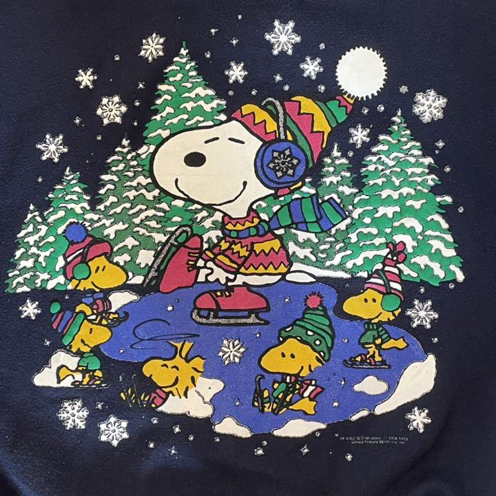 Snoopy 90s ピーナッツ スウェット 冬 雪 イラスト アメリカ古着 メルカリ