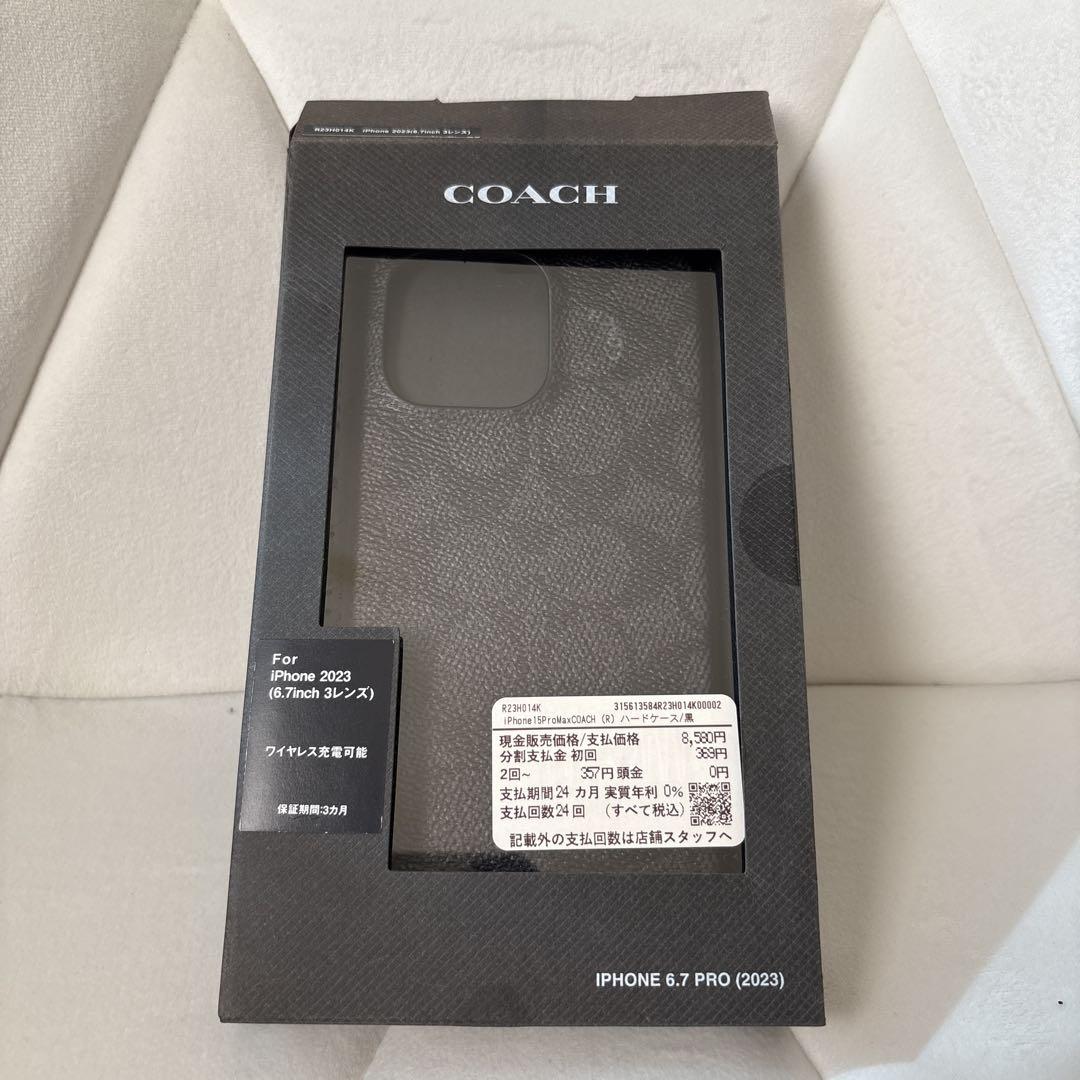 iPhone 15 Pro Max用 COACH（R）ハードケース／SIGNATURE Black