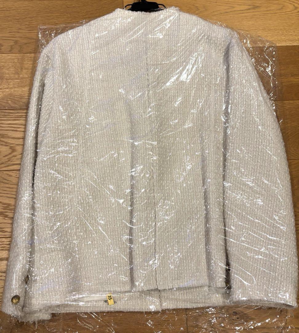 美品⭐︎リングツィードノーカラージャケット　ピュアルセシン