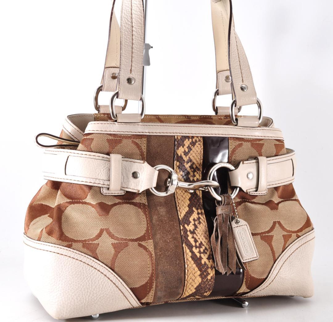 COACH コーチ パイソン 10262 シグネチャー ハンドバッグ 手提げ