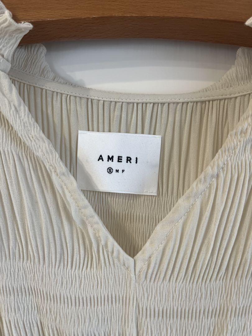【未使用】AMERI アイボリー プリーツドレス