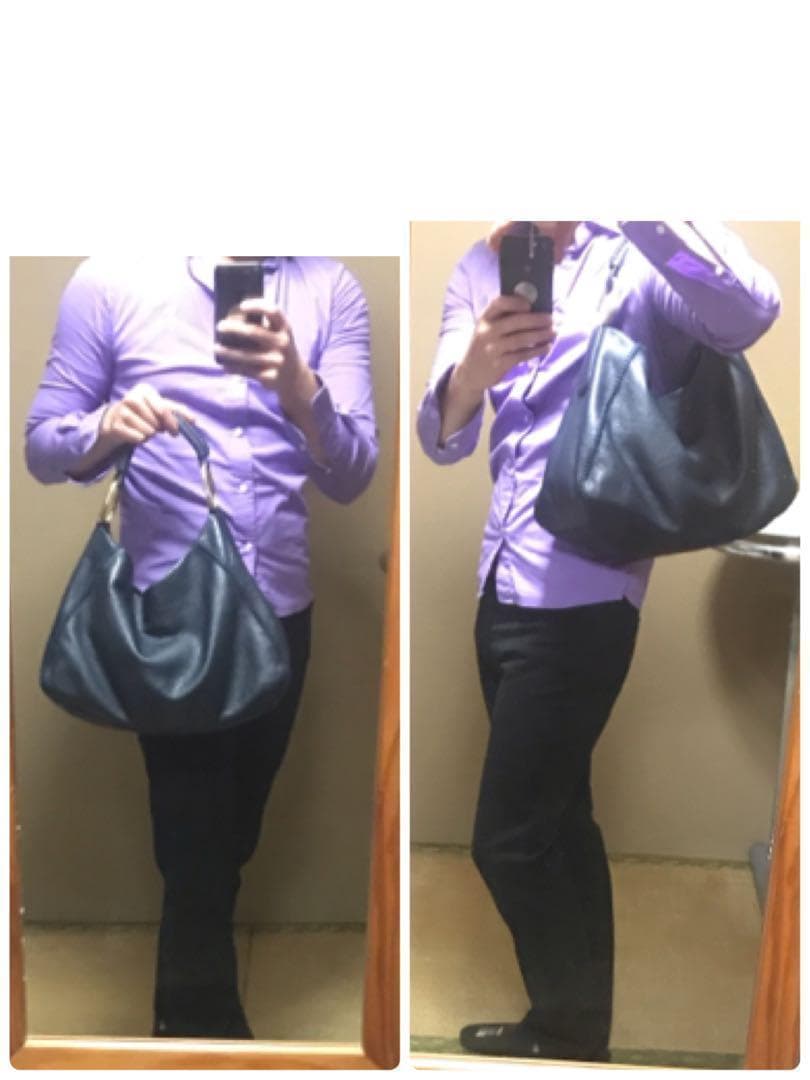 アニメショート 本革 SAZABY NV ショルダーバッグ M 革巻きハンドル