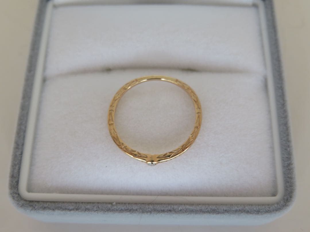 アガット ピンキーリング 5号 ダイヤ 10金