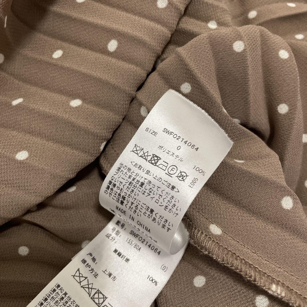 SNIDEL シフォンボウタイドットワンピース