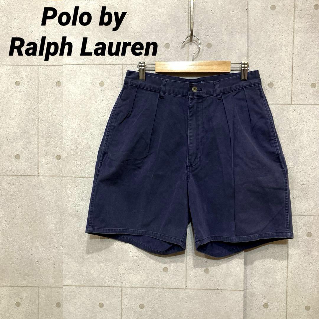 Polo 90s 初期タグ ツータック チノ ショートパンツ ネイビー 【29】