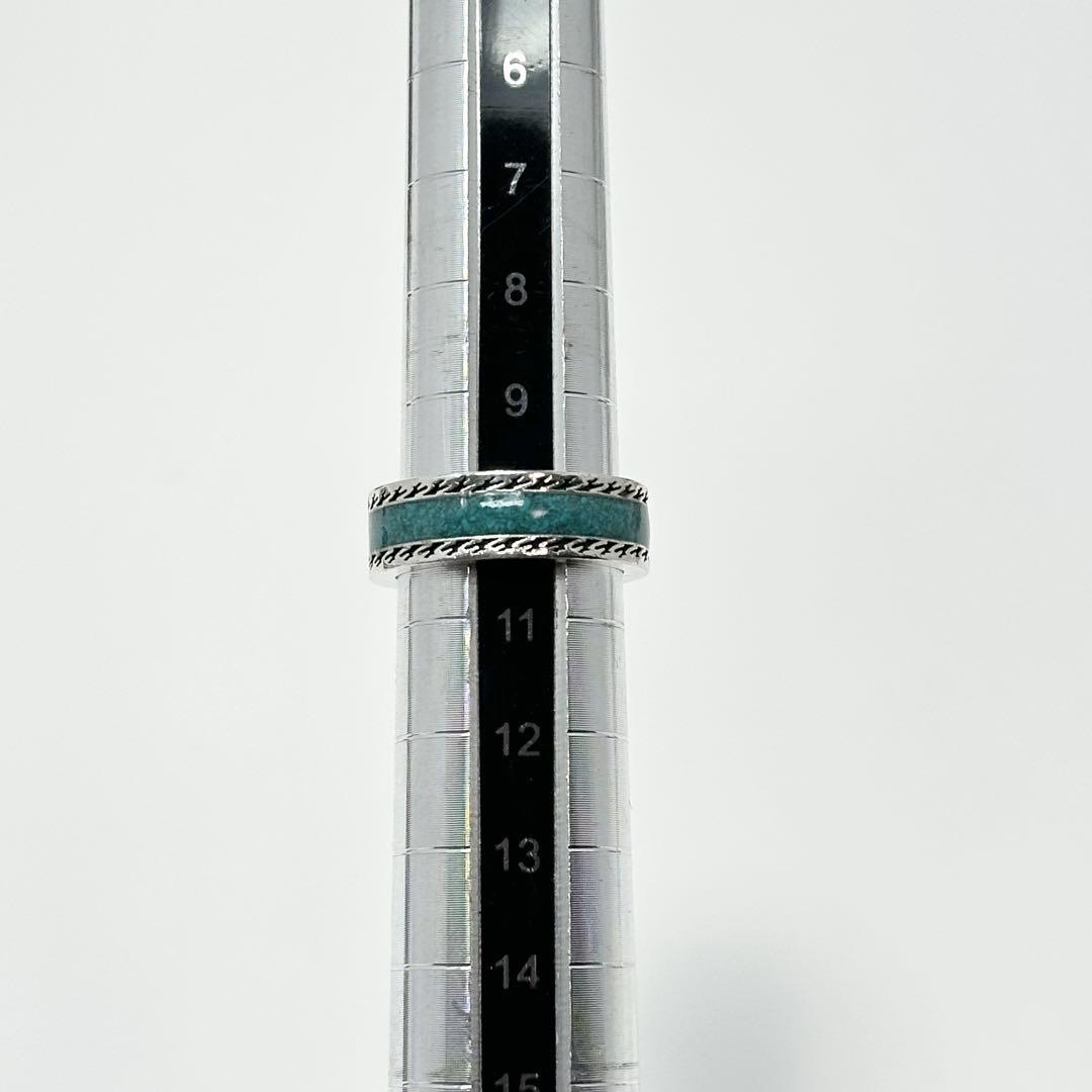 GUCCI インターロッキング　トリム　リング　グリーン　エナメル　11号