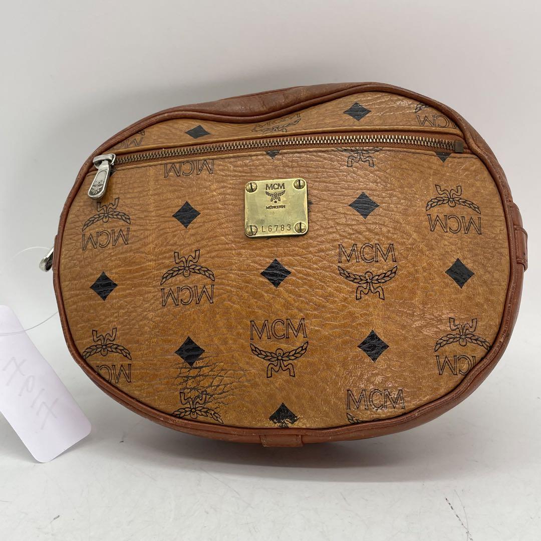 BN4614□MCM ヴィセトス柄 サークル ポーチ 円型