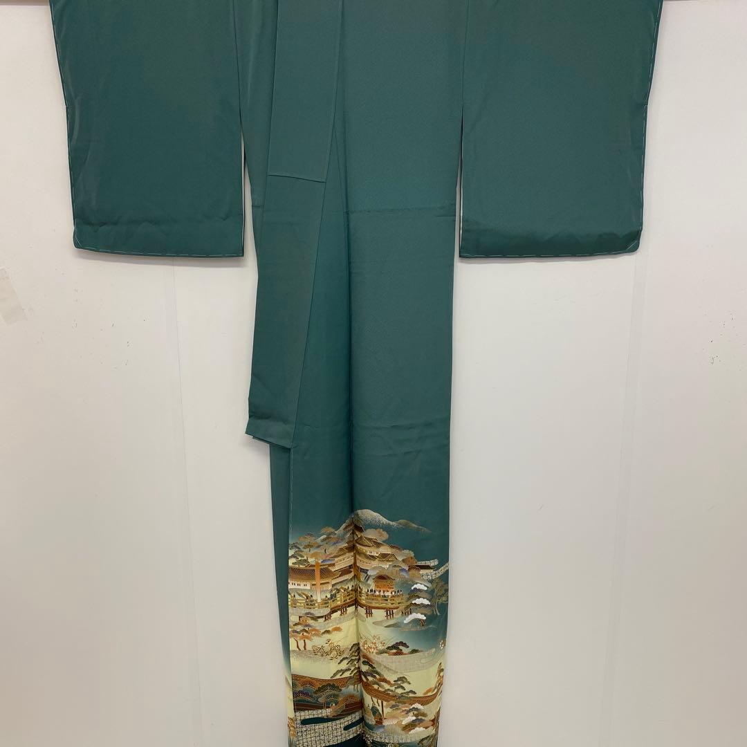 【春】21160o 色留袖　一つ紋　訪問着仕立　作家物 御所　時代人物風景文