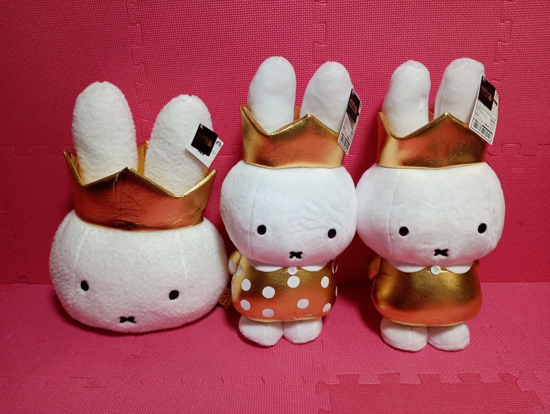 3種　ミッフィー　もこもこフェイスクッション 特大サイズぬいぐるみ　70周年