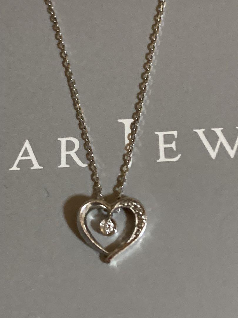 海外ブランドアウトレット通 Star ホワイトゴールド ダイヤモンドハートネックレス K10 Jewelry アクセサリー