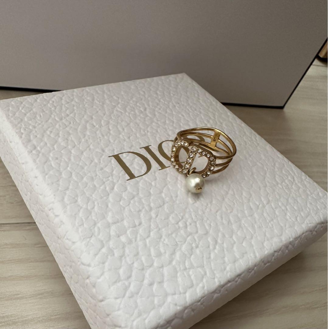 DIOR Petit CD リング クリスタル レジンパール M