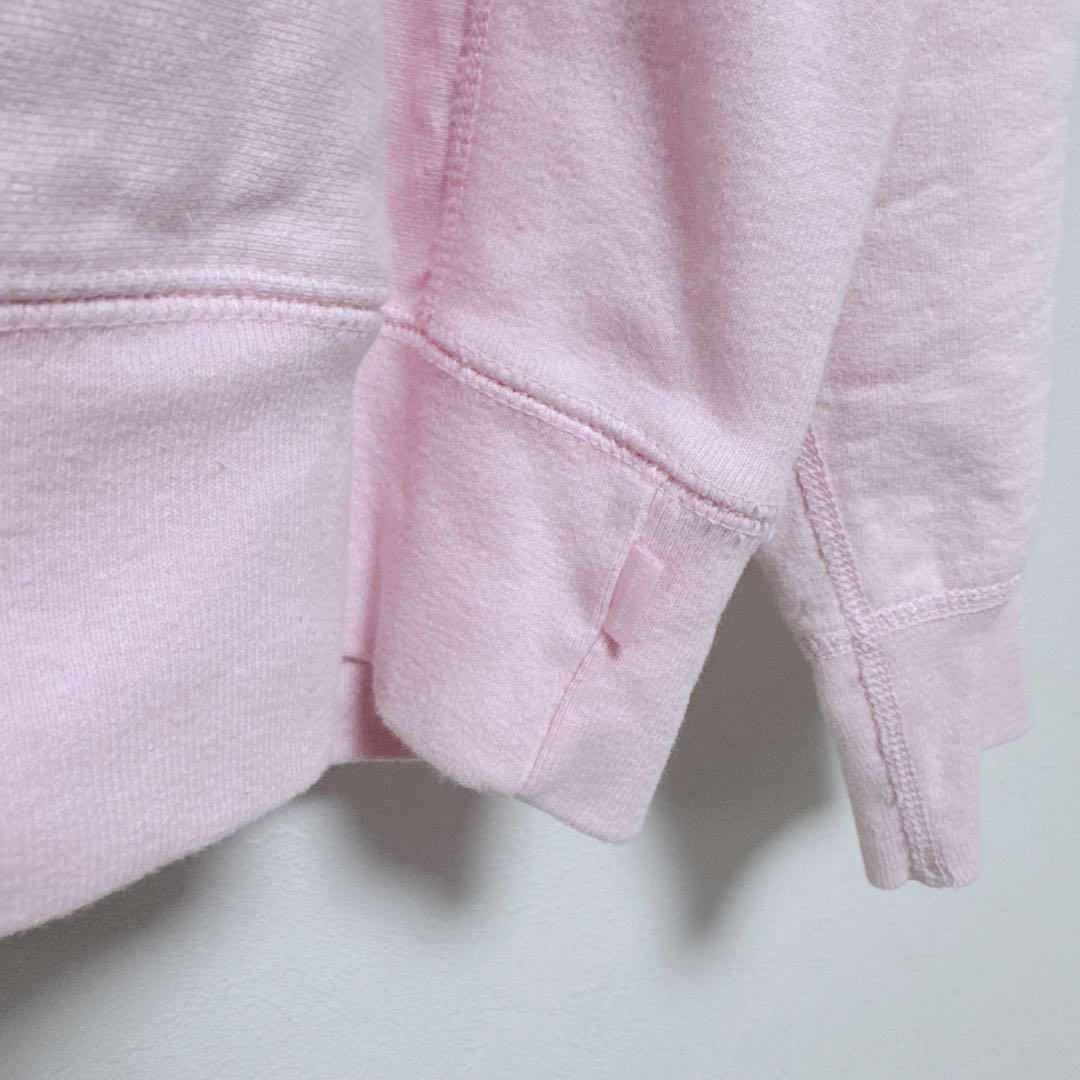 SUPREME 刺繍ロゴ パーカー サイズS ピンク