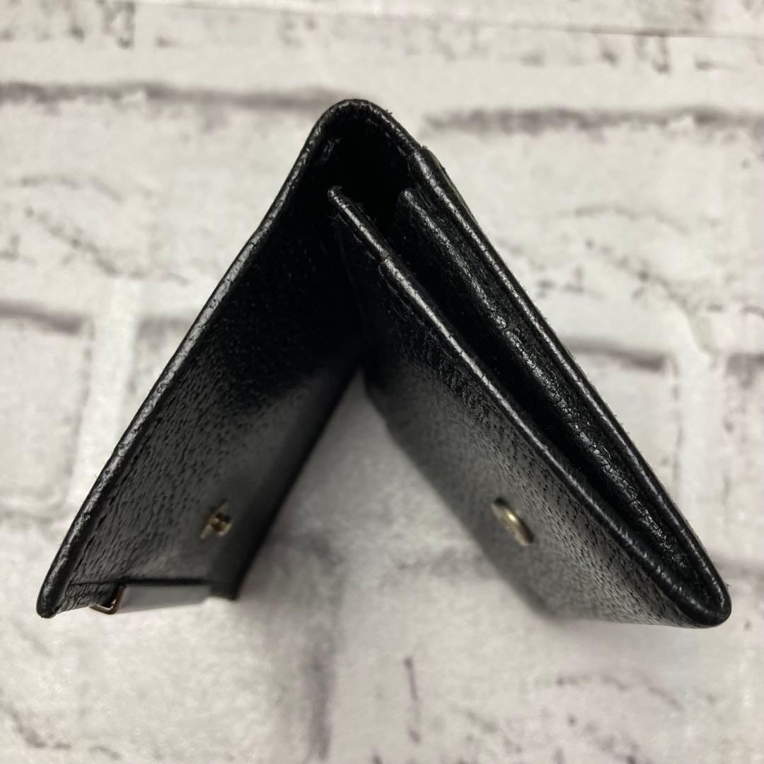 GUCCI　グッチ☆カードケース　ブラック　レザー　名刺入れ　ロゴプレート