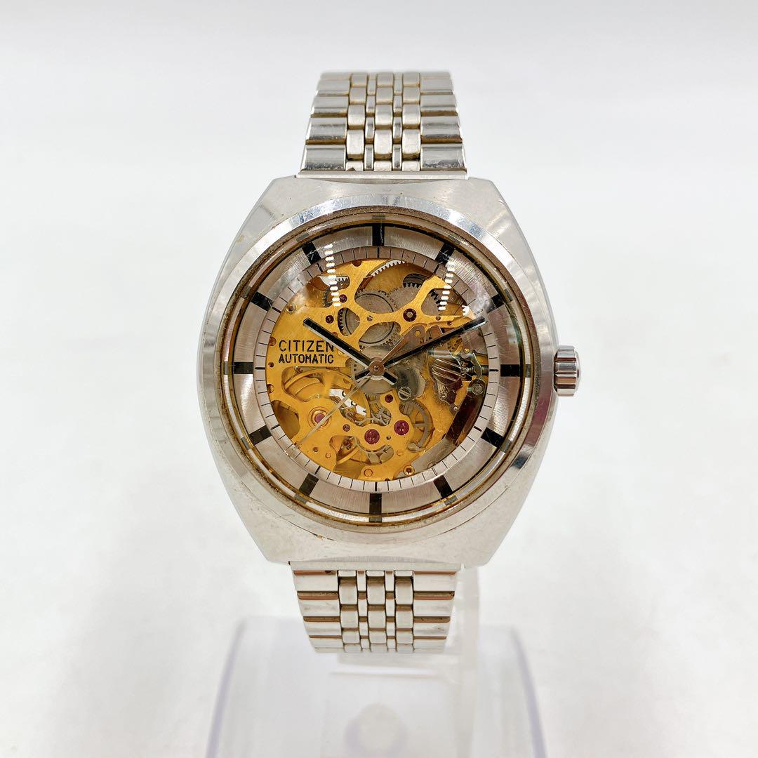 6ADM19 【動作品】CITIZEN AUTOMATIC スケルトン