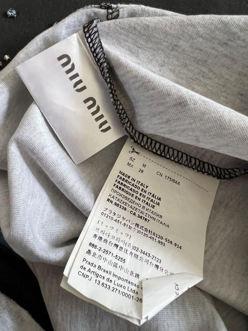 ミュウミュウ レディース   Tシャツ サイズ M ブラック miu miu