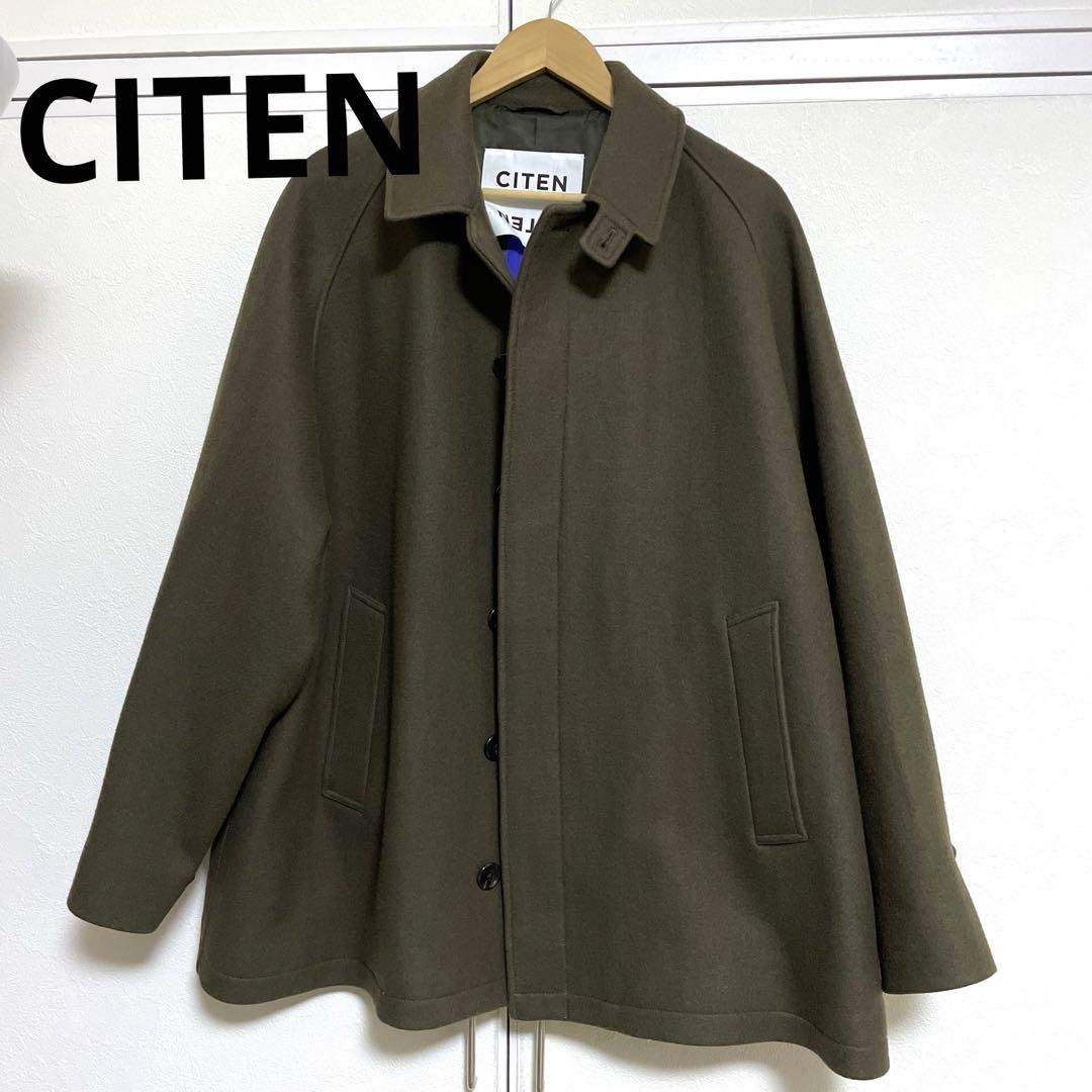 CITEN シテン ウールハーフコート オリーブ