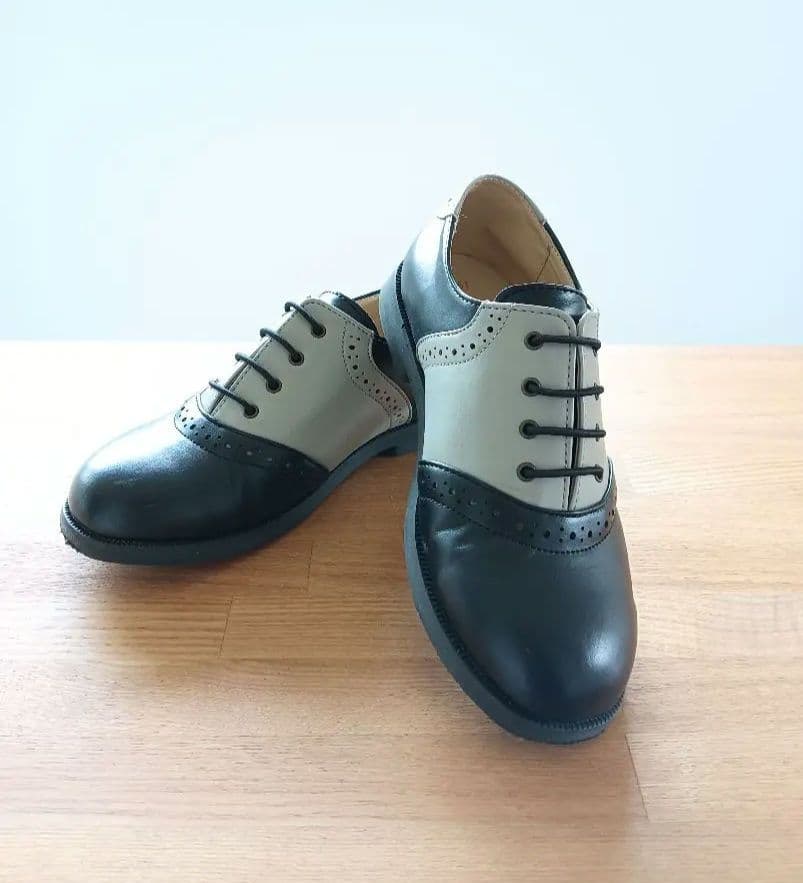 Broadford フォーマルシューズ 19.0cm 黒×グレーコンビ 990円