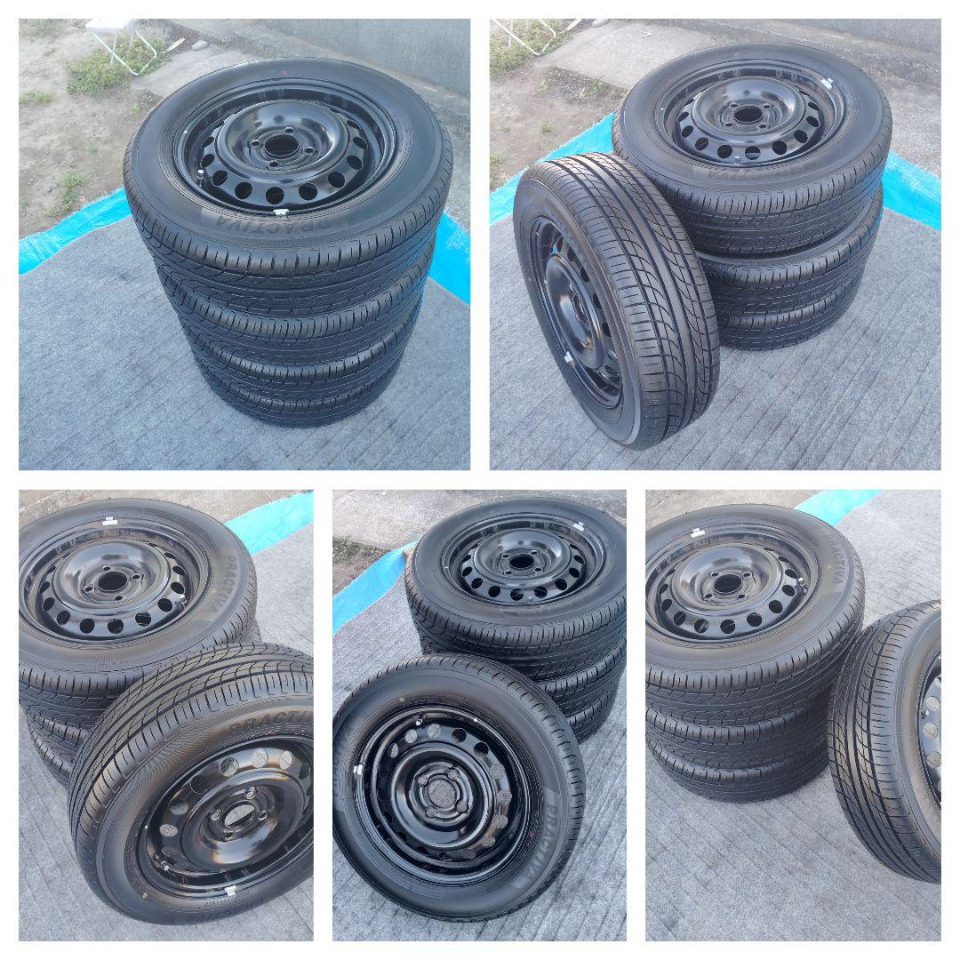 PRACIVA鉄ホイール14インチ4本★175/65R14ラジアルタイヤ付き