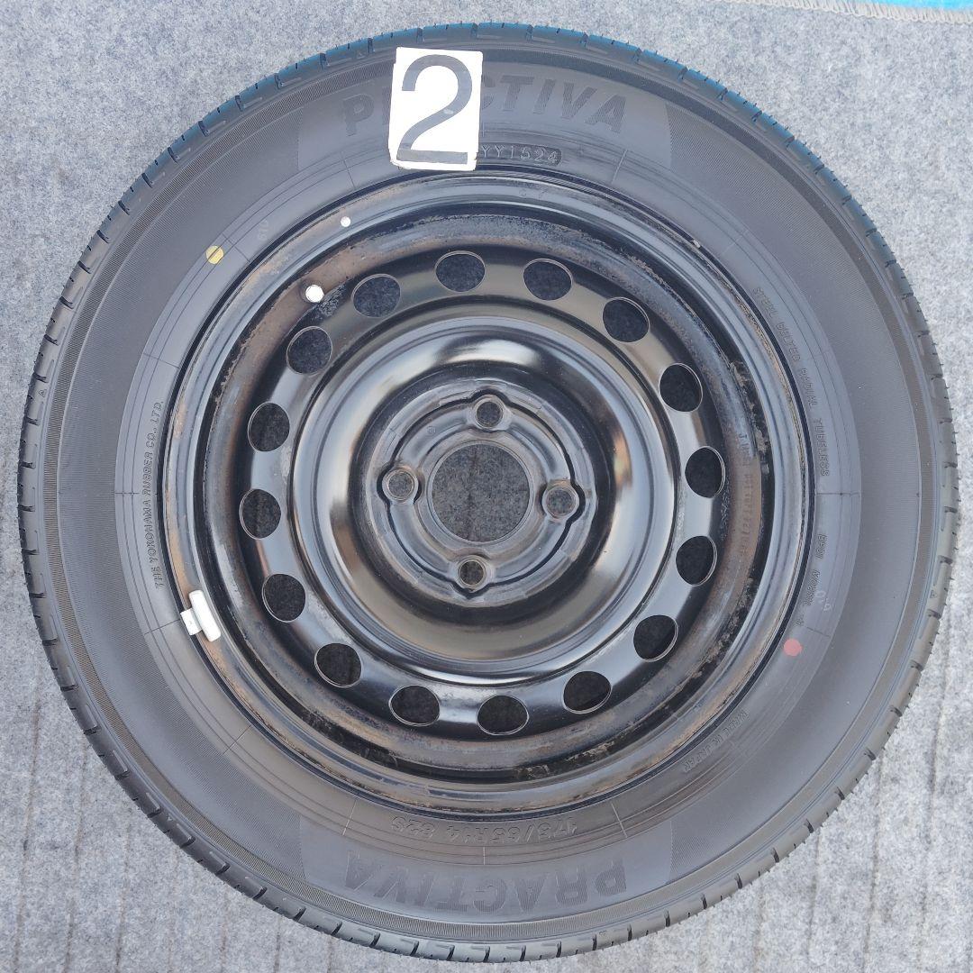 PRACIVA鉄ホイール14インチ4本★175/65R14ラジアルタイヤ付き