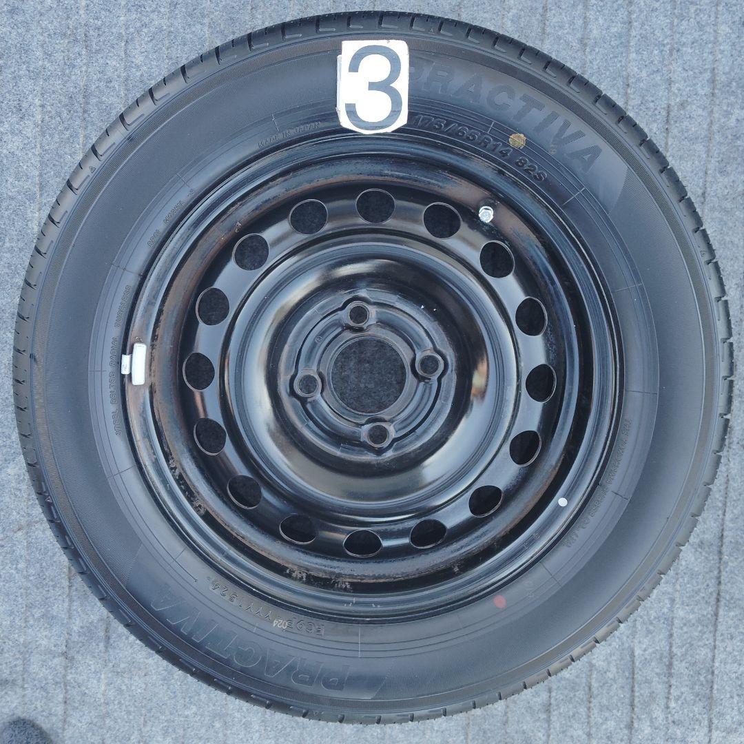 PRACIVA鉄ホイール14インチ4本★175/65R14ラジアルタイヤ付き