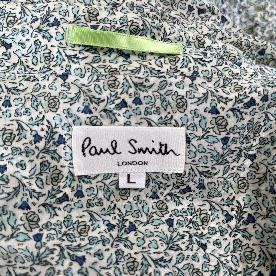PaulSmithポールスミス花柄　半袖　シャツ開襟　オープンカラーボタンダウン