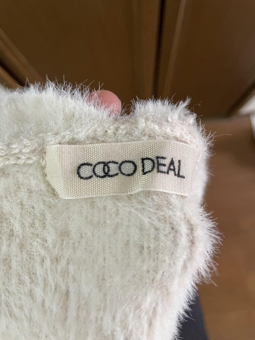 COCO DEAL 総針フェザーショートガウン アイボリー - メルカリ
