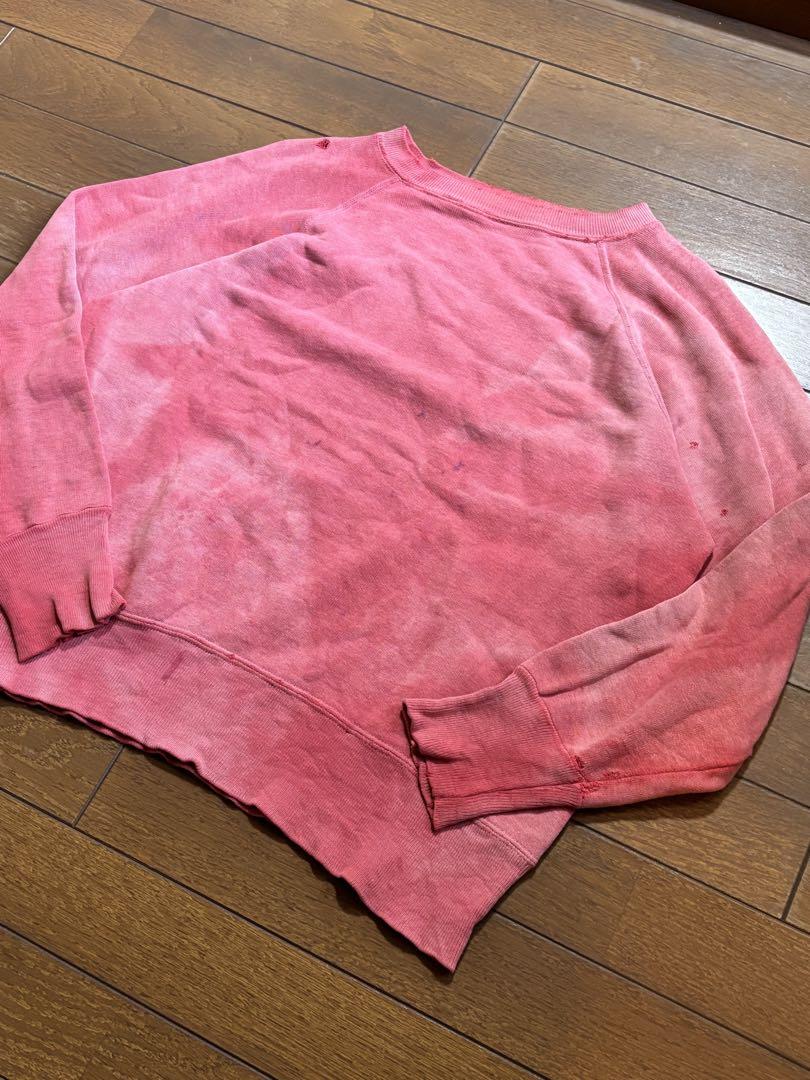 60s ラグランスウェット 脇ガゼット 4本針 サンフェード
