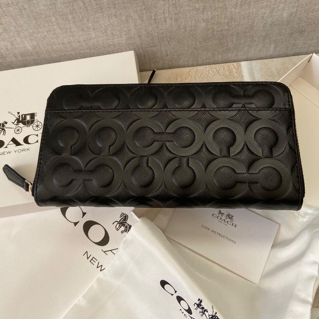レザー⊞ 新品未使用 ブラック長財布 オプアート柄 vBEj6-m55950347149 コーチ ♐あるので