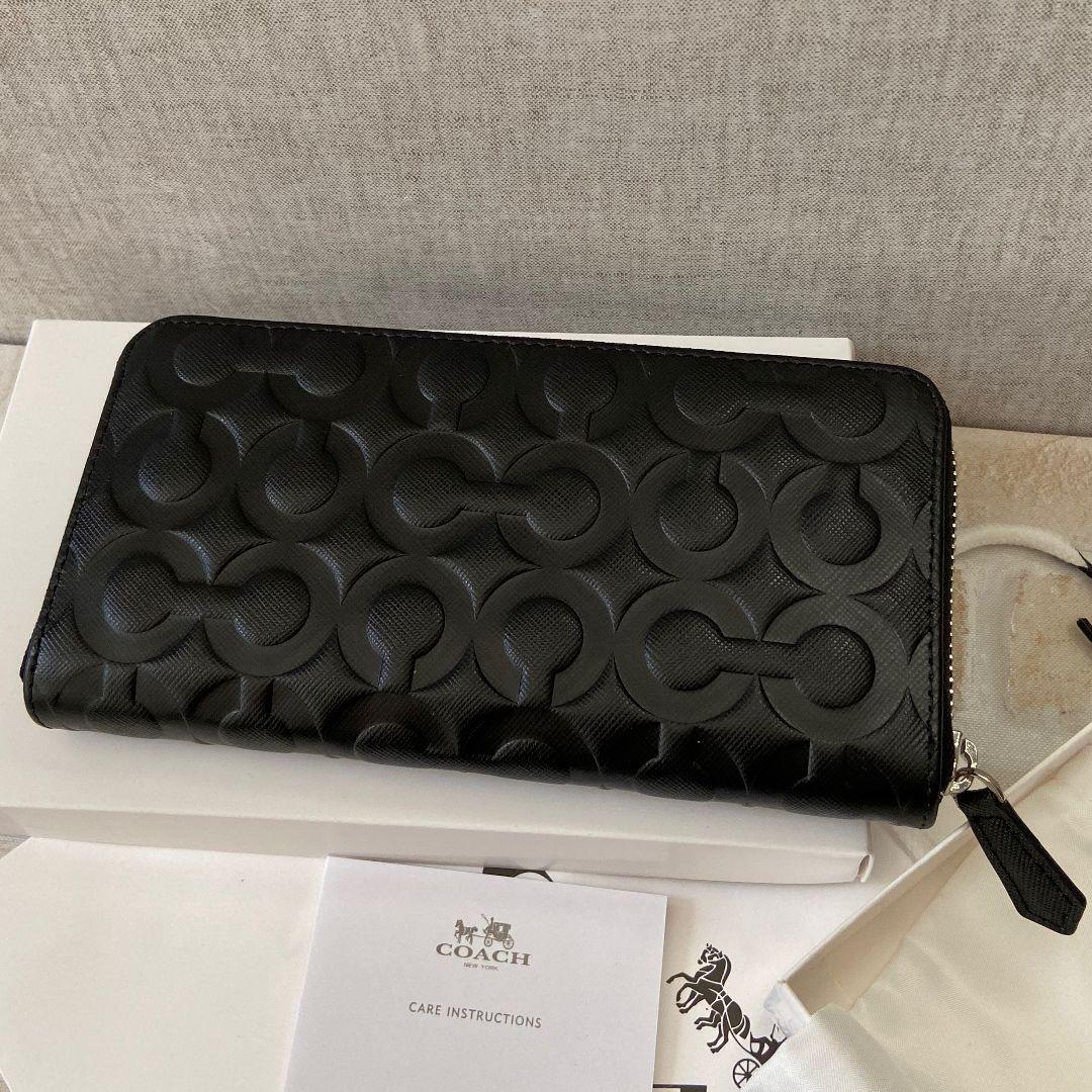 レザー⊞ 新品未使用 ブラック長財布 オプアート柄 vBEj6-m55950347149 コーチ ♐あるので