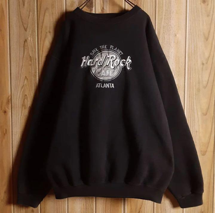 USA製 ハードロックカフェ 刺繍 スウェット トレーナー ブラック M USA製 ハードロックカフェ 刺繍 スウェット トレーナー ブラック M