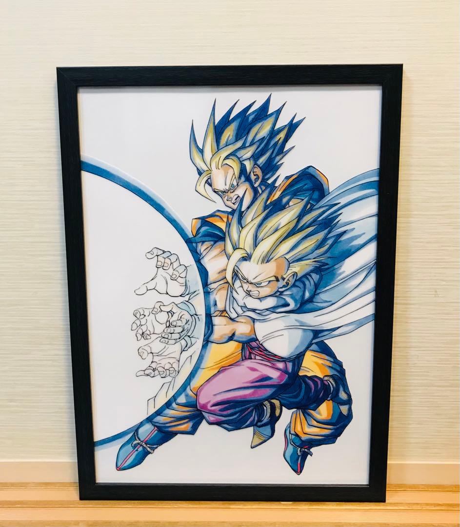 DB67 ドラゴンボール 超BIGイラスト 一番くじ 額付 親子かめはめ波新品、♥