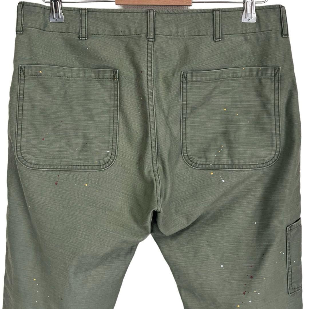 URBAN RESEARCH DOORS バックサテンベイカーパンツ ペンキ