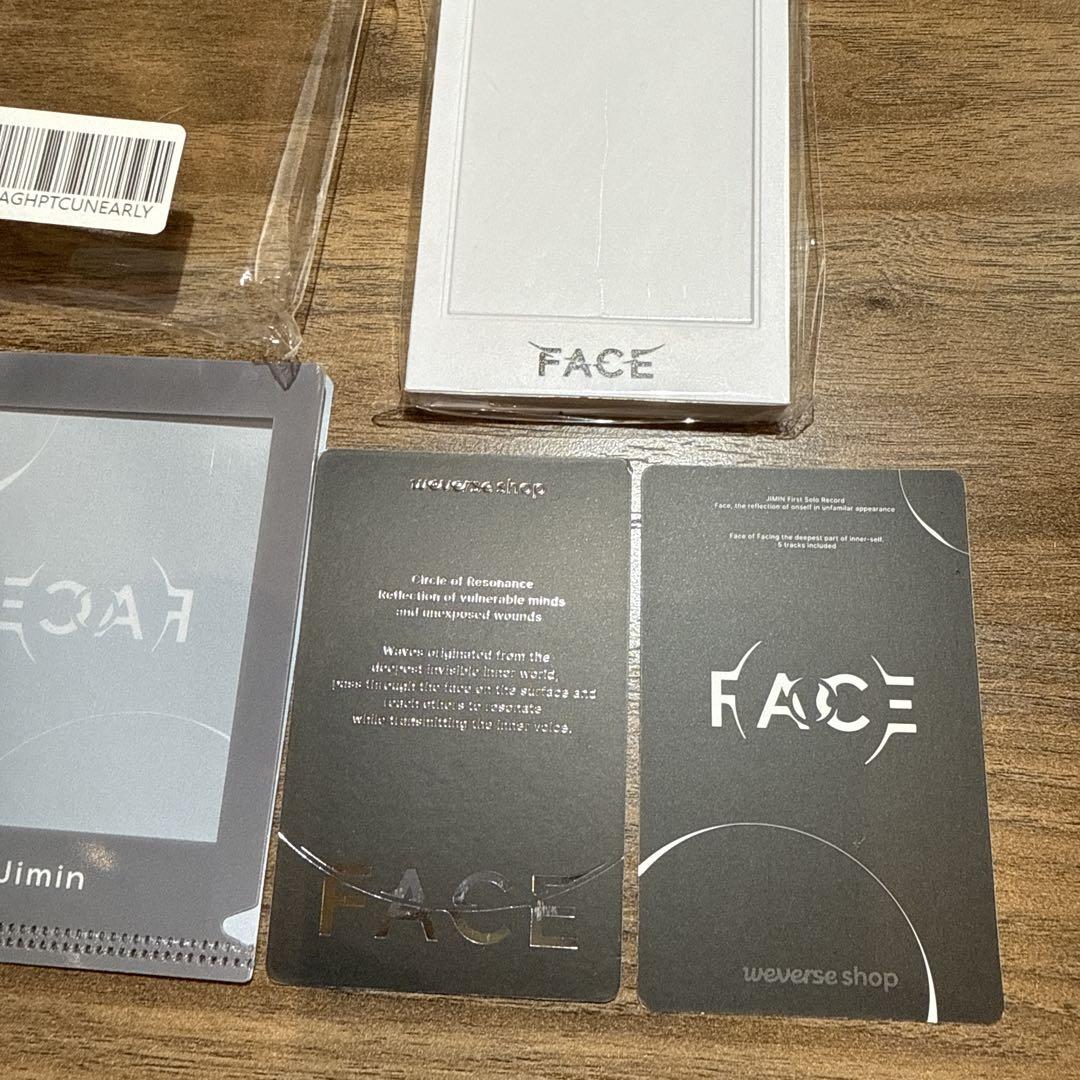 【未開封】Jimin FACE 3形態セットWeverse/JPFC 特典付き JIMIN BTS FACE Photo Card Japan JPFC POB Solo Album Weverse