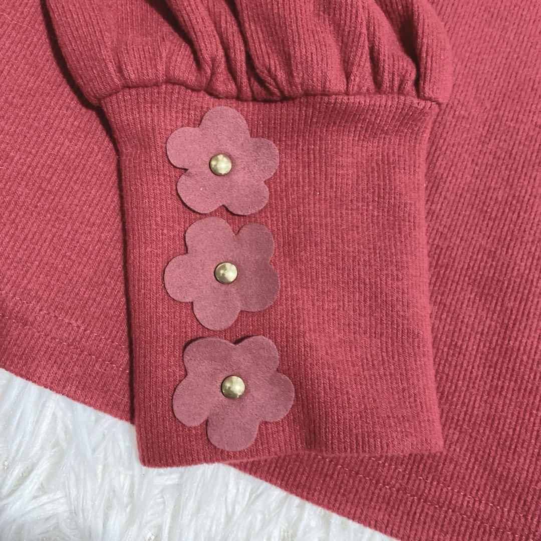 エムズグレイシー M's GRACY 長袖ニット 花モチーフ パフスリーブ - メルカリ