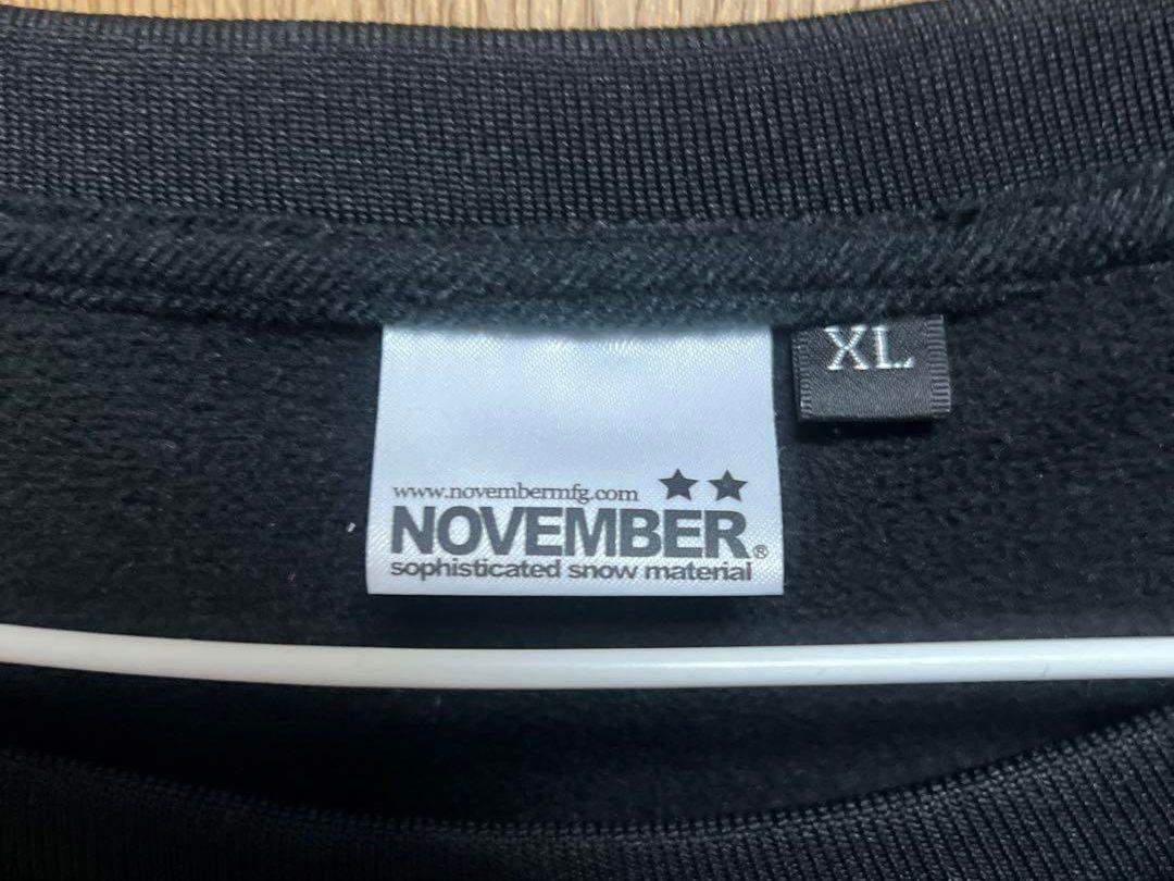 美品 November ノベンバー 撥水パーカー 黒 ブラック XL スノボ