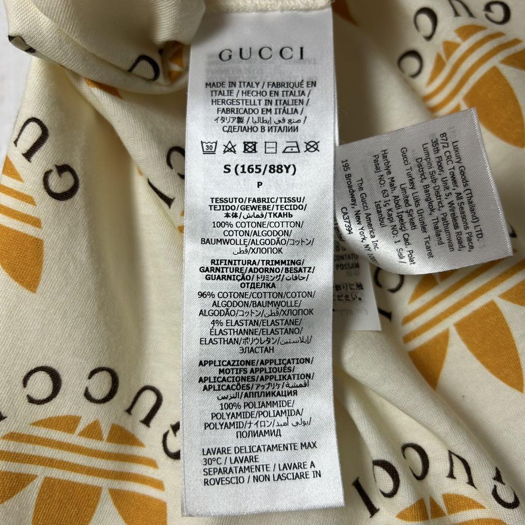 277【美品・限定コラボ】グッチ×アディダス‪☆総柄クロップドT‬